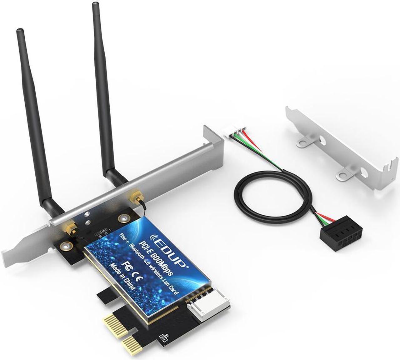 Alt view image 4 of 7 - Weastlinks 600Mbps WIFI PCI Express Network Card 2.4G/5GHz Wireless WiFi Bluetooth PCI-E LAN Card 802.11 ac/b/g/n Adapter For Computer