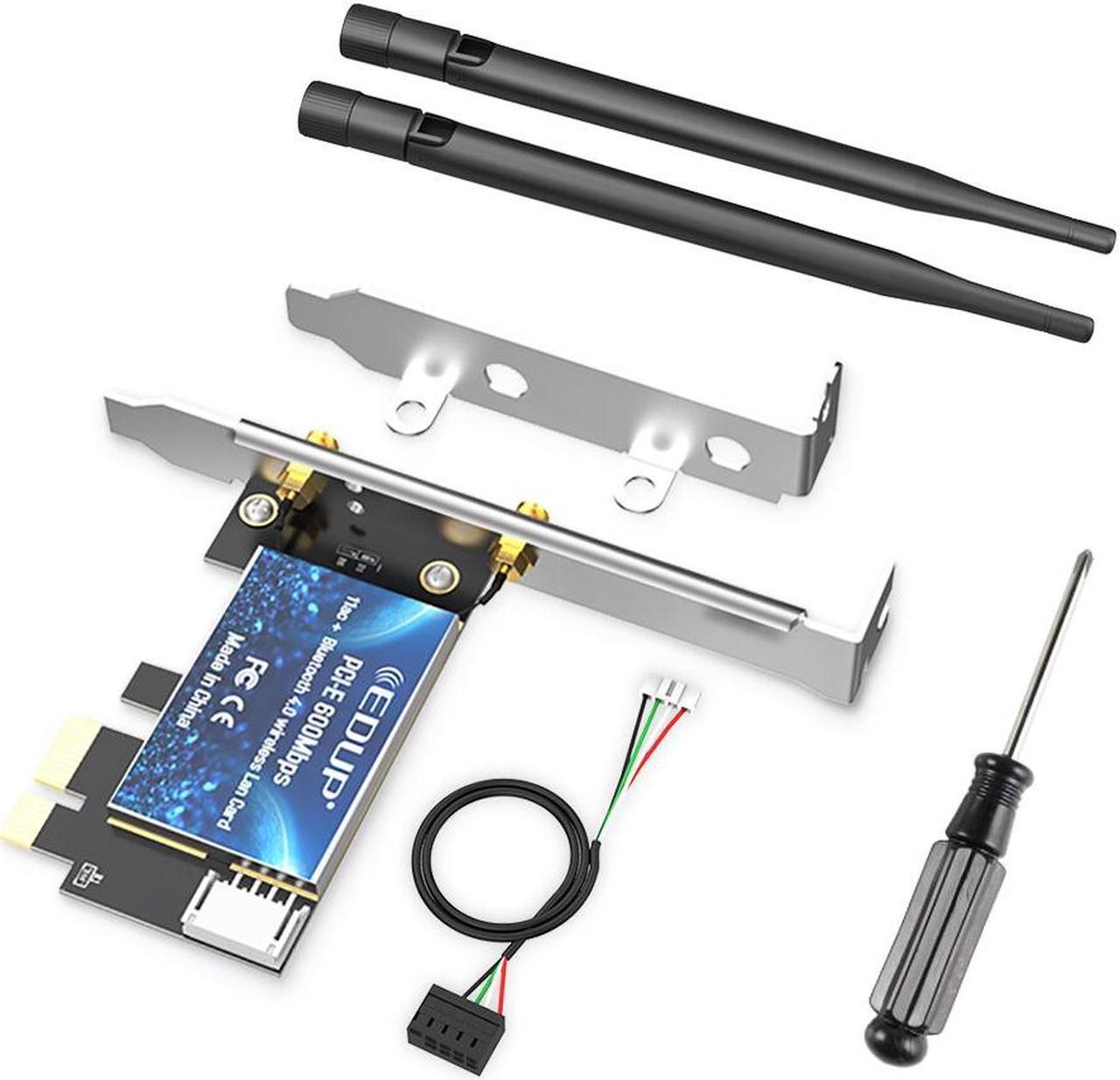 Alt view image 7 of 7 - Weastlinks 600Mbps WIFI PCI Express Network Card 2.4G/5GHz Wireless WiFi Bluetooth PCI-E LAN Card 802.11 ac/b/g/n Adapter For Computer