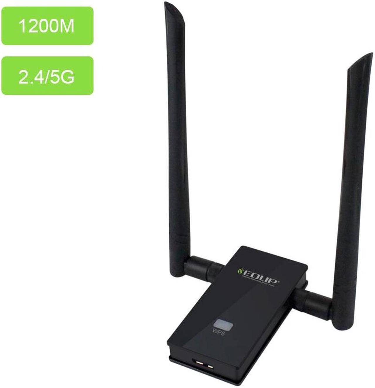 Weastlinks Dual Band 2.4GHz 5GHz 802.11AC 1200Mbps IEEE 802.11 a/b/n/g/ac Wireless Wifi USB Adapter Network Card with Antennas + Cable