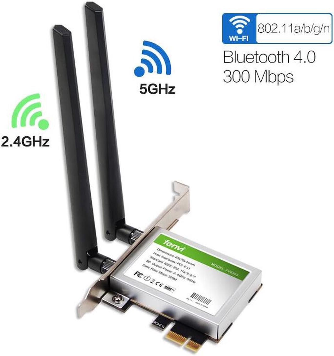 Weastlinks 600Mbps Dual band Wireless Wifi Adapter Desktop WLan WiFi Bluetooth BT 4.0 802.11 a/b/g/n PCI-Express 1X/8X/16X Card