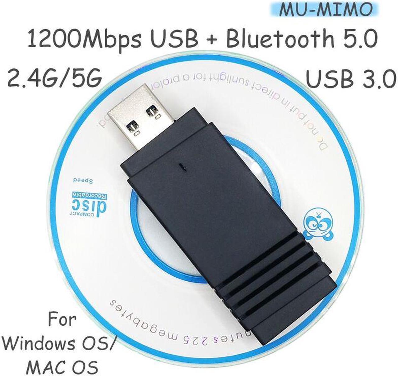 Weastlinks USB Wifi Adapter 1200Mbps + Bluetooth 5.0 5ghz USB Support MAC OS Ethernet PC Wi Fi Adapter Lan Wifi Dongle AC Wifi Receiver