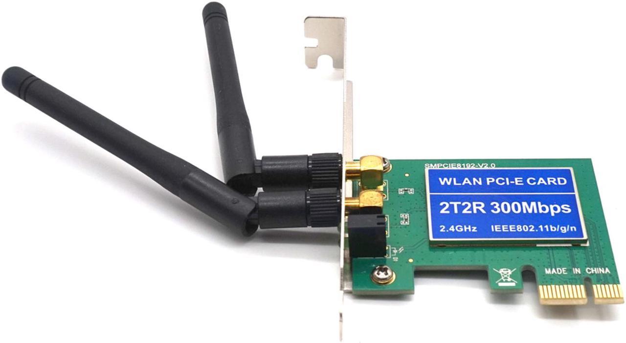 Weastlinks PCIe Wireless 300Mbps Internal PCIe WiFi Card PCI Express Network Card For PC Desktop 2.4 GHz Dual Antenna PCI-e WLAN Card