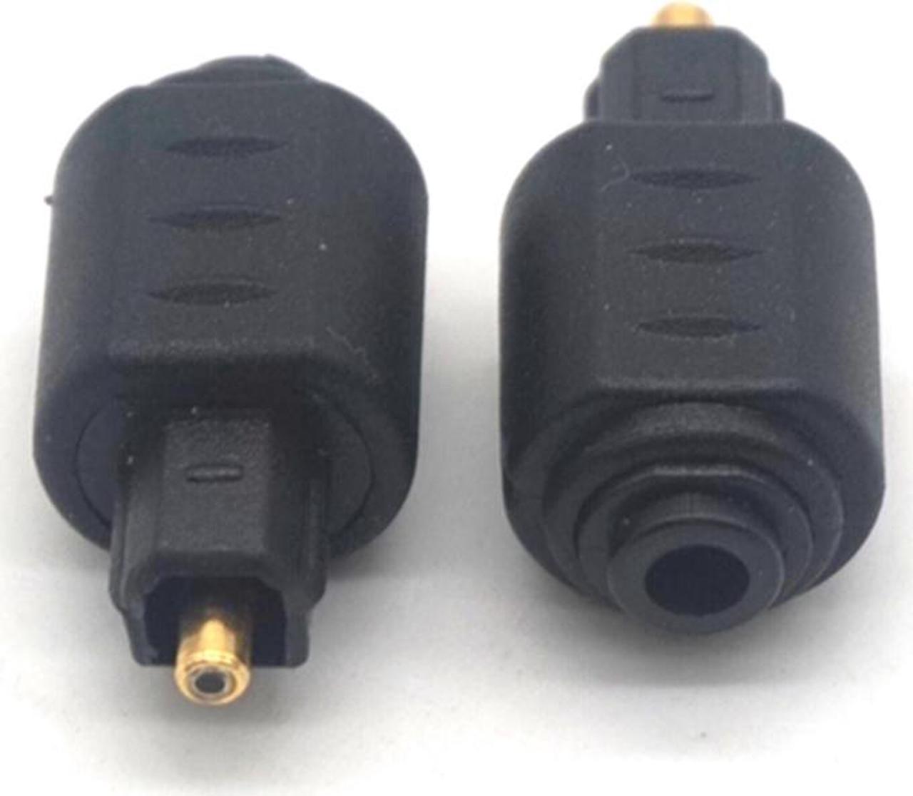 Weastlinks 2PCS 3.5mm Black Mini Optical Audio Adapter Female Jack Plug to Digital Toslink Male Plug