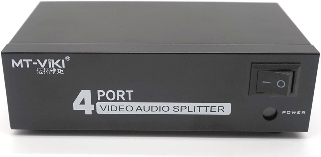 Weastlinks 4 Port For AV Video Audio Splitter 1x4 One In Four Out RCA Splitter One For Four For AV Metal Shell