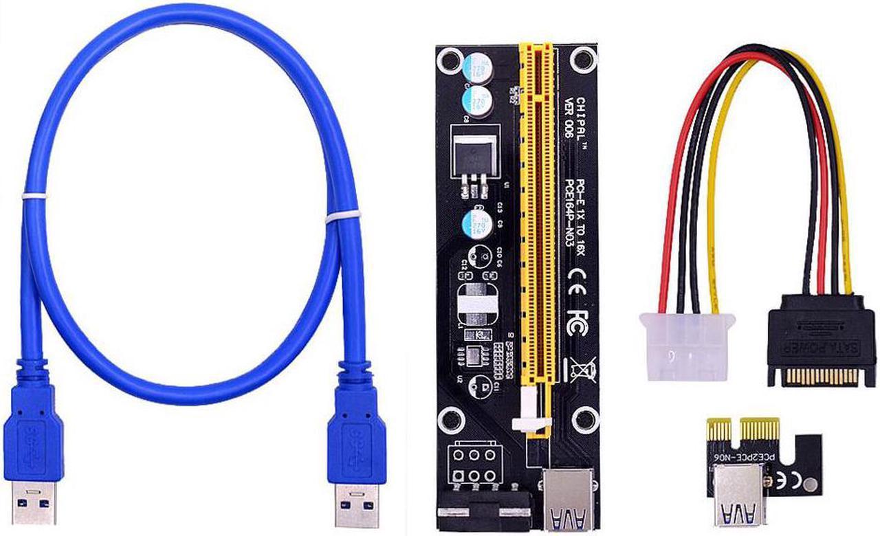 Weastlinks VER006 PCI Express PCI-E Riser Card 60CM USB 3.0 Cable PCIE 1X to 16X Extension Adapter for BTC Miner GPU Mining