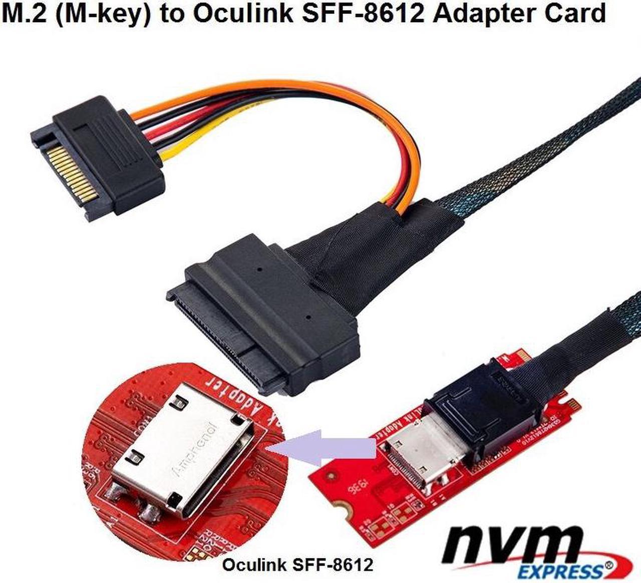 Weastlinks M.2 M-key PCI-E 3.0 to Oculink SFF-8612 host Adapter for PCIe NVMe SSD