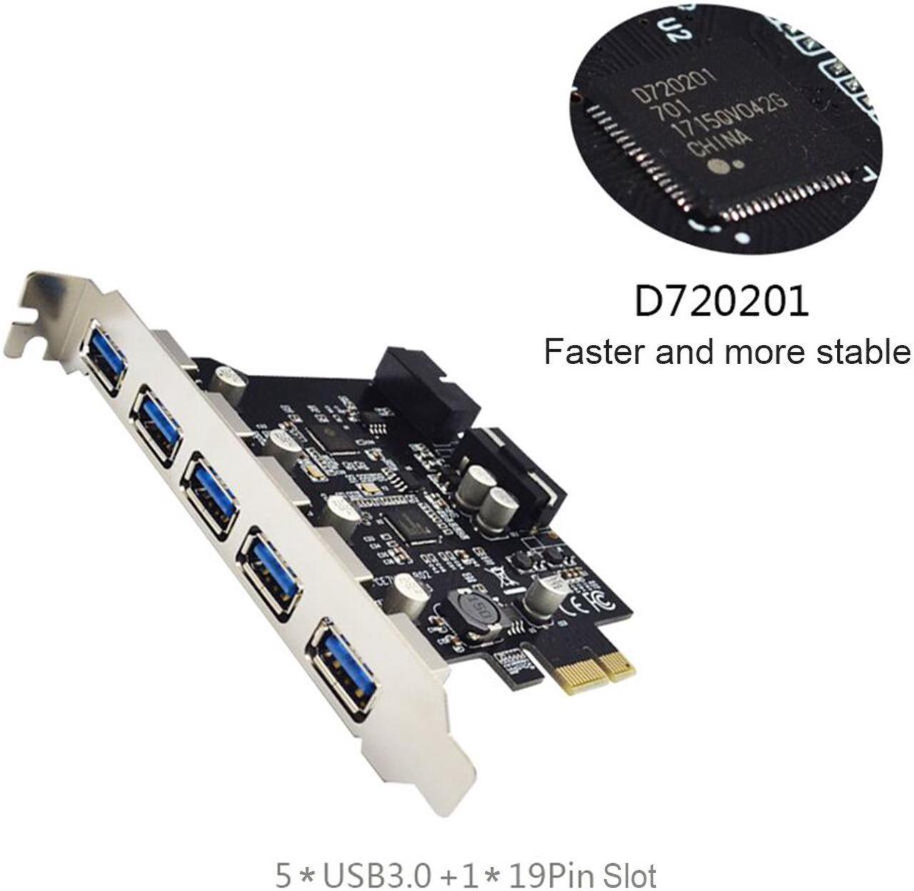 Weastlinks PCI-E to 5 Port USB 3.0 Extension Card With 19 Pin Front Nec Third Generation Main Control D720201 Dual Chip