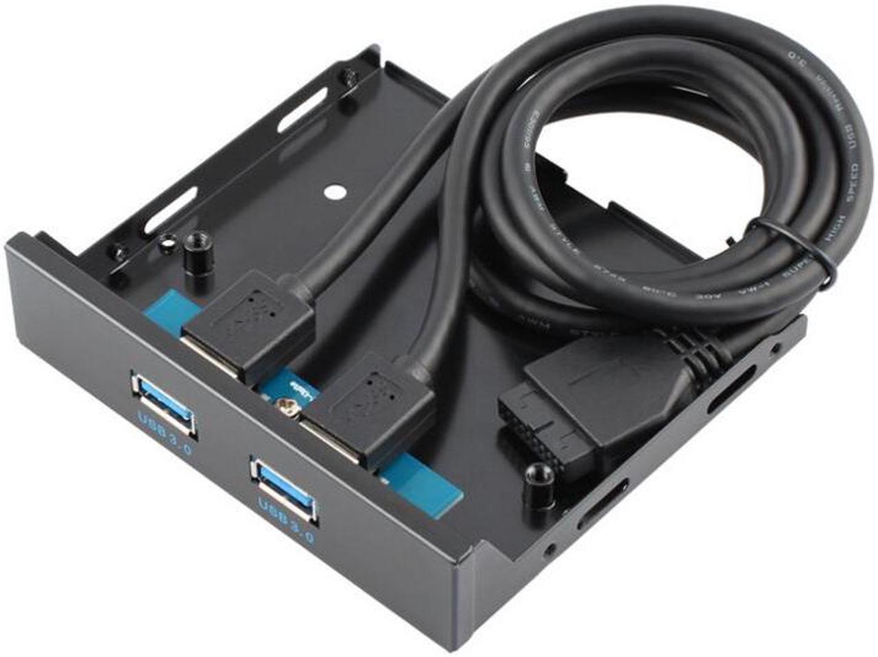 Weastlinks 3.5" Floppy Bay Internal 20 Pin 2 Ports USB 3.0 Front Panel Bracket Cable usb3.0 to 20pin/19pin