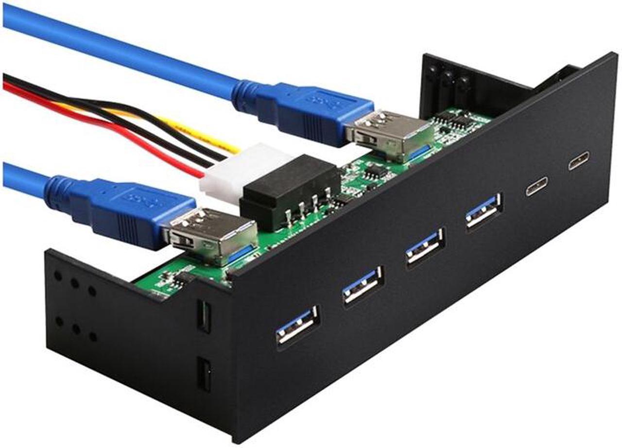 Weastlinks 4 Ports USB3.0+2 Ports USB3.1 Type C Desktop Front Panel Computer Drives Expansion card