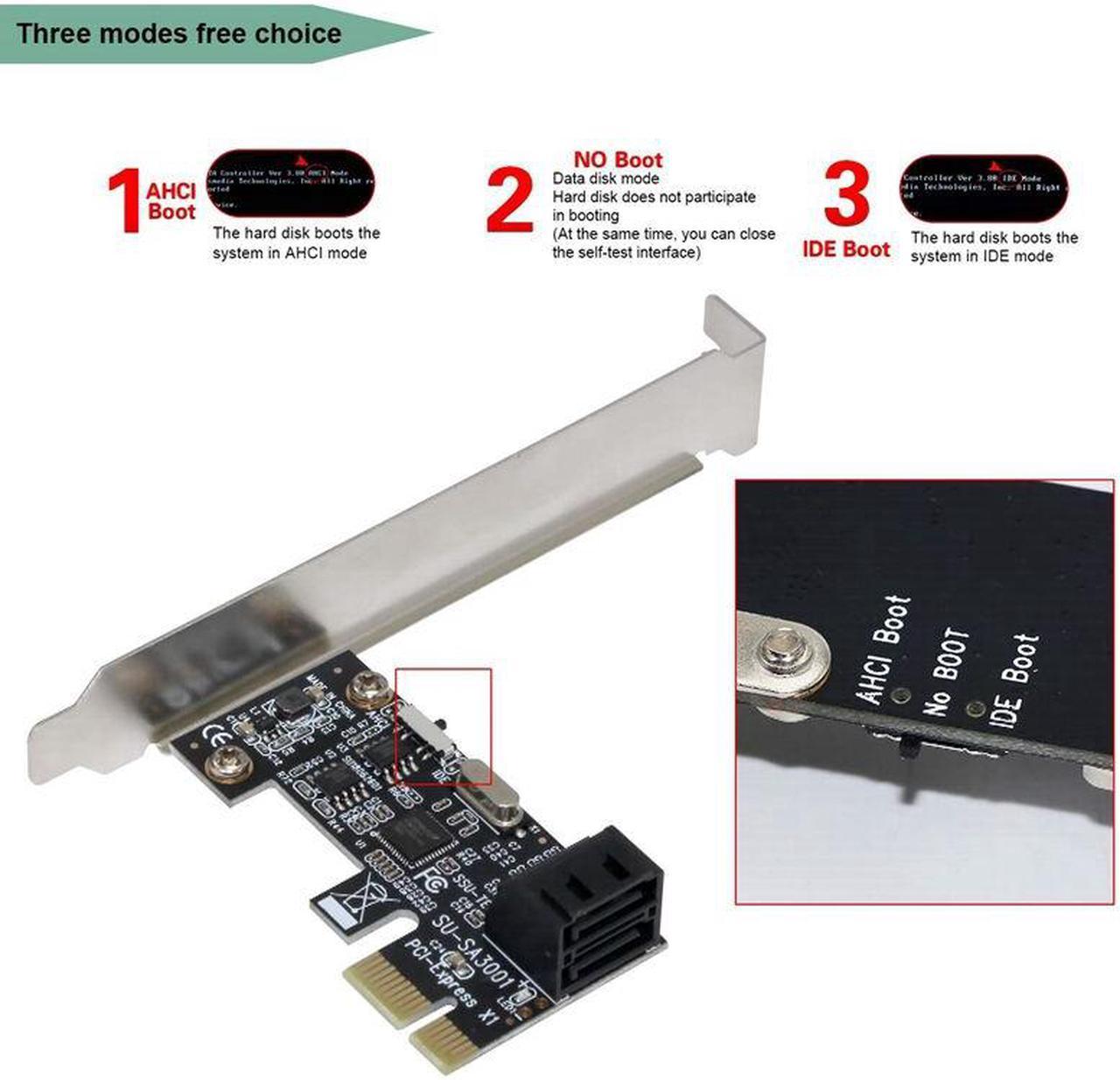 Weastlinks PCI-e to 2 Ports SATA3.0 Expansion Card PCIE To Sata 3.0 Convert Adapter Interface For Ssd Boot System Riser Controller