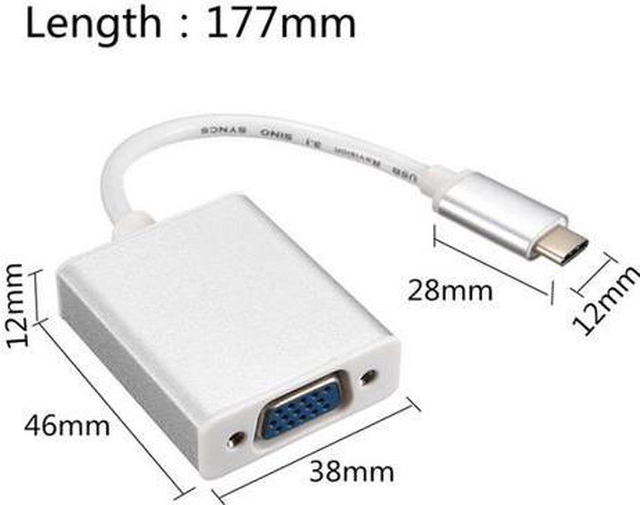 USB 3.1 Type-C Male To VGA Female Adpater Cable Converter