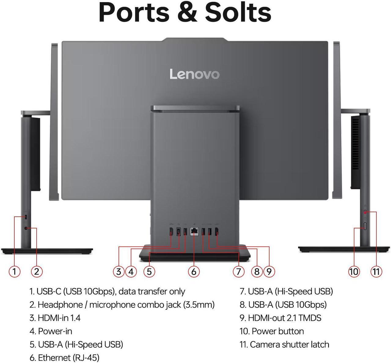 Alt view image 5 of 5 - Lenovo ThinkCentre Neo 50a Business All-in-One, 23.8" FHD Anti-Glare Display, Intel Core i7-13620H, 16GB DDR5 RAM, 512GB SSD, Wired KB & Mouse, HDMI, RJ-45, Webcam, Wi-Fi 6, Windows 11 Pro, Black