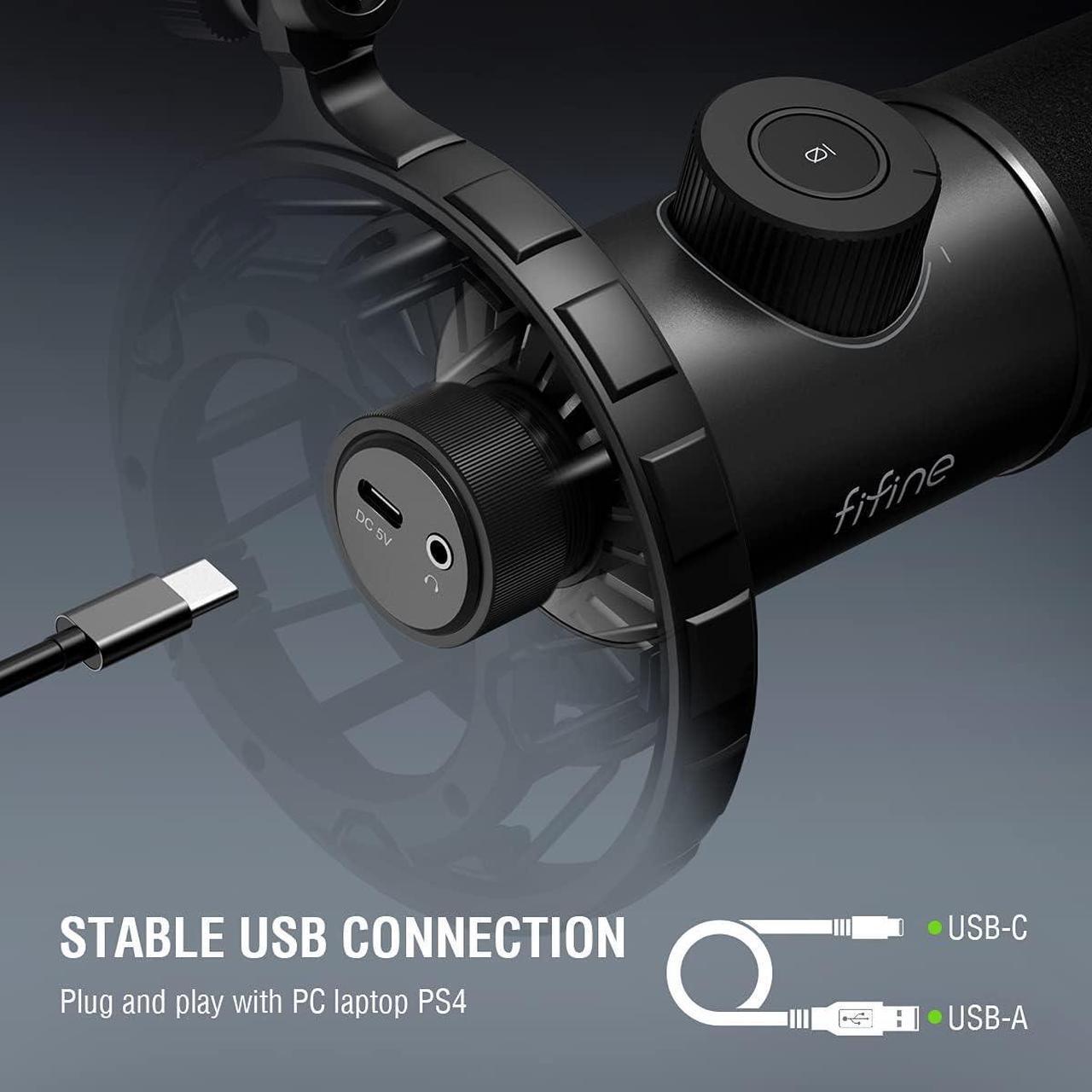 Alt view image 6 of 7 - USB Gaming Microphone, RGB Dynamic Mic for PC, with Tap-to-Mute Button, Plug & Play Cardioid Mic with Headphone Jack for Streaming, Podcast, Twitch, YouTube, Discord- K658