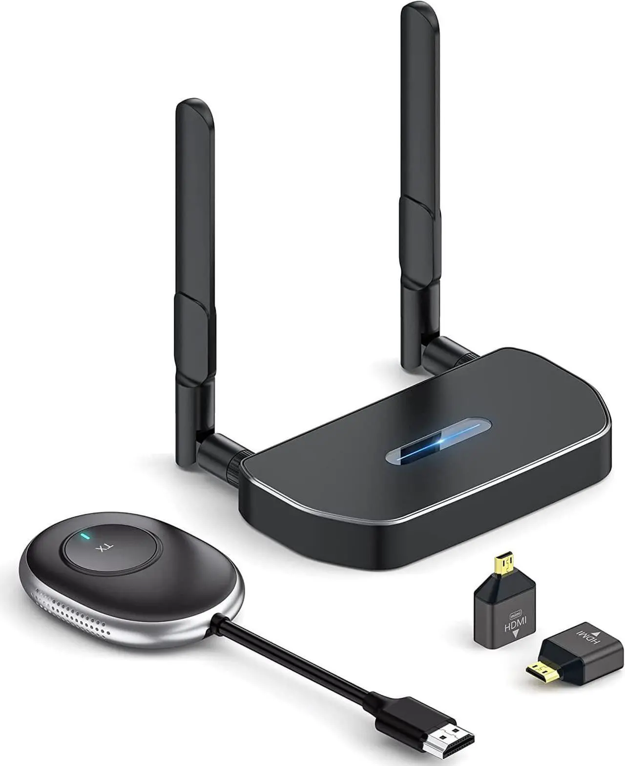 Main image of Wireless HDMI Transmitter and Receiver HDMI Wireless 4K/5G Wireless HDMI/VGA Transmitter and Receiver 164FT/50M Smooth Screen Casting to Monitor/Projector/HDTV Multi Camera Productions Black