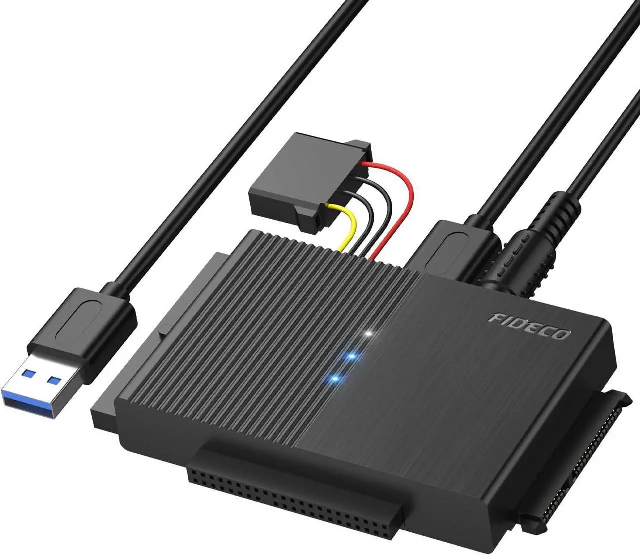 Main image of USB 3.0 to SATA or IDE Adapter Hard Drive Adapter Cable Universal for 2.5/3.5 inch SATA HDD/SSD & IDE HDD with 12V Power Adapter