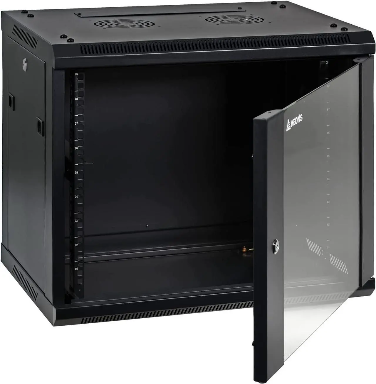 Main image of 9U Professional Wall Mount Network Server Cabinet Enclosure 19-Inch Server Network Rack 16-Inches Deep Black