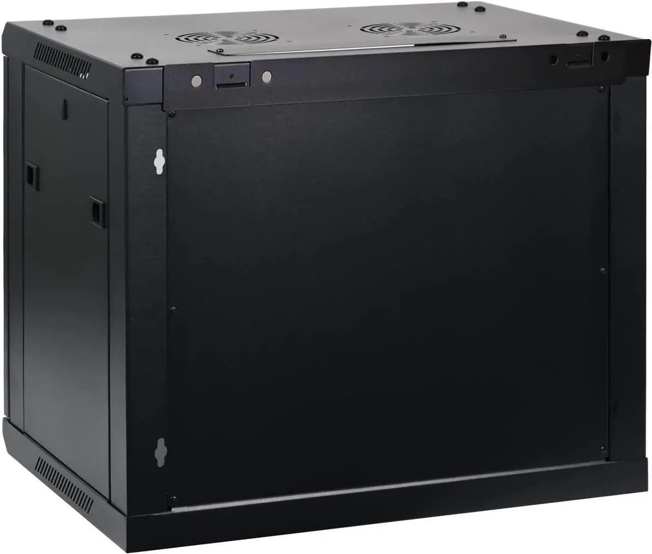 Alt view image 3 of 7 - 9U Professional Wall Mount Network Server Cabinet Enclosure 19-Inch Server Network Rack 16-Inches Deep Black