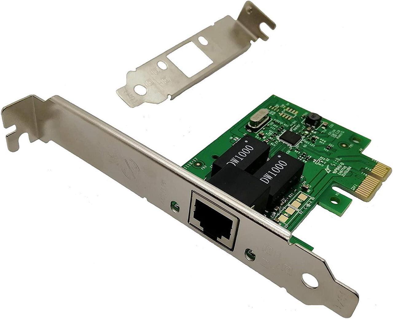 Realtek Chipset Gigabit PCI Express Ethernet Network Interface Card with Low Profile Bracket (No Software))