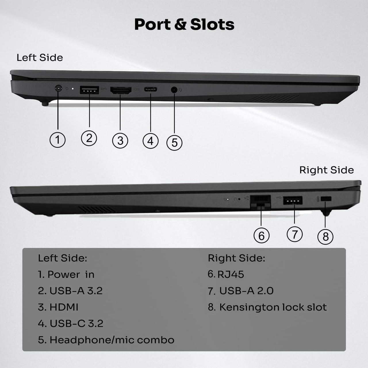 Alt view image 5 of 5 - Lenovo V15 15.6 FHD Business Laptop - AMD Ryzen 7 7730U - 24 GB RAM - 2 TB PCIe SSD - WiFi6 and Bluetooth 5.2 - Win 11 Pro