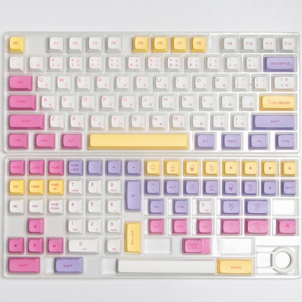 Ruth's sister XDA Profile Keycap PBT Sublimation Key-Cap Ice Cream 136 Keys Compatible 87/104/108/84/64/98/96 Mechanical Keyboard