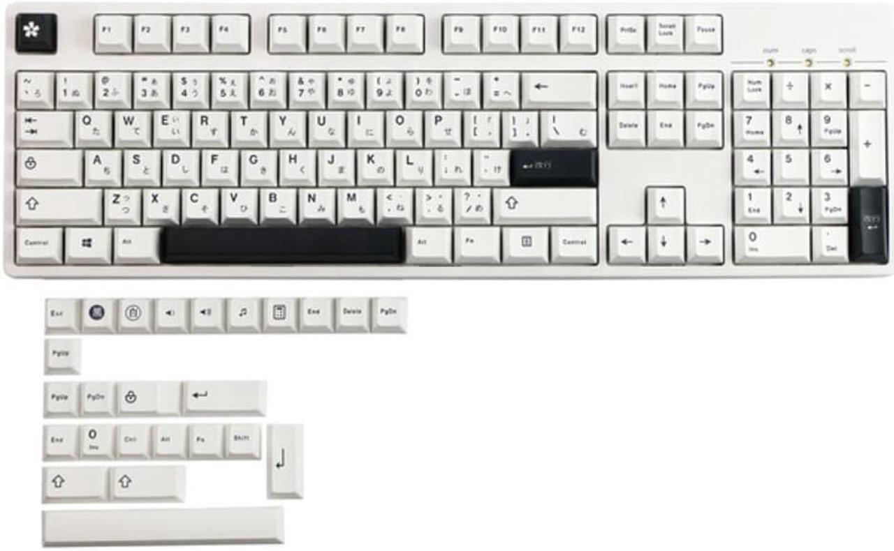 Ruth's sister 129 Keys Black White Minimalist Japanese Keycap Profile PBT Sublimation For MX switch Fits 61 64 68 87 96 104 Keyboard