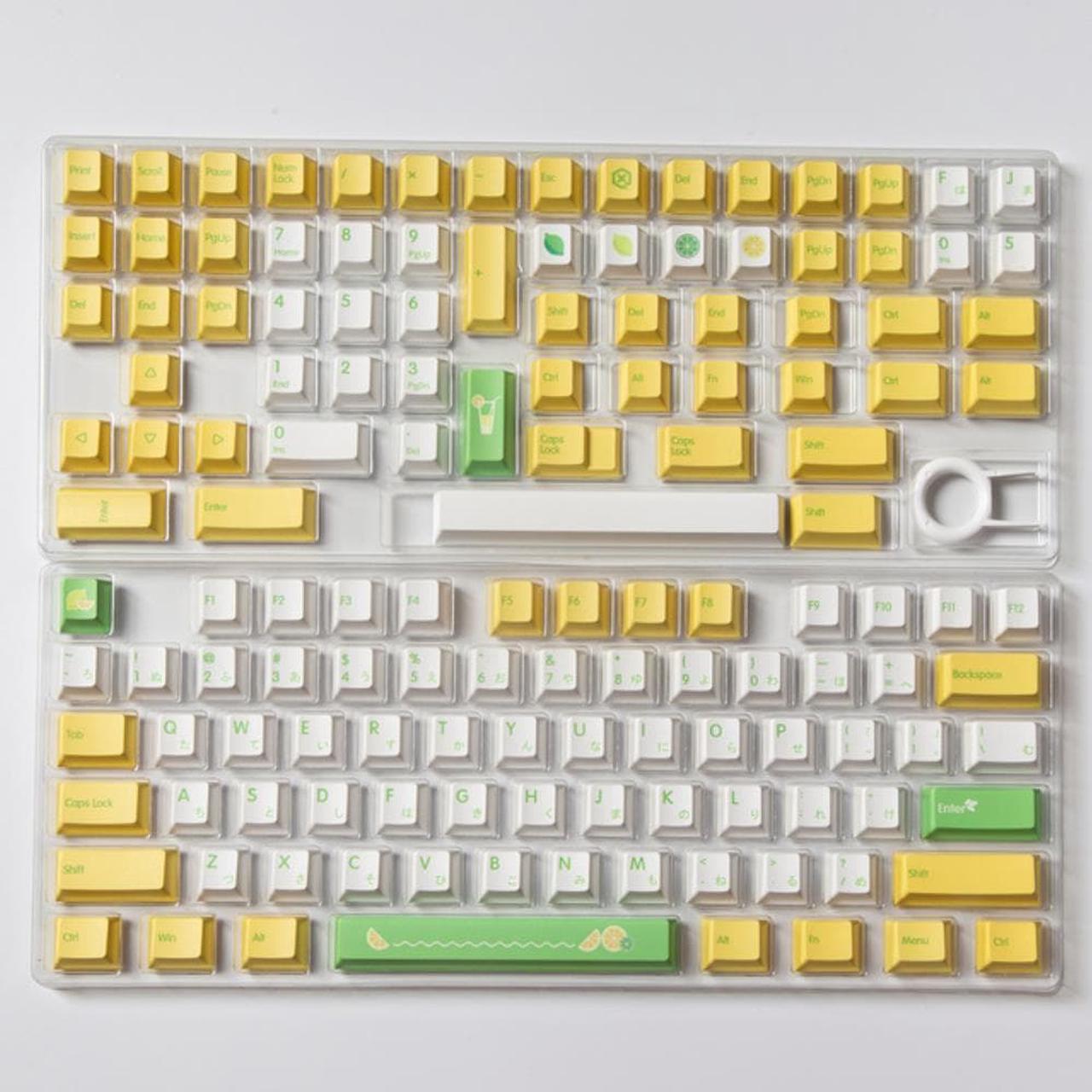 Ruth's sister Lemon theme 139 Keys Keycaps Profile PBT Keycap Dye SUB Japanese For IKBC Mechanical Keyboard for MX switches