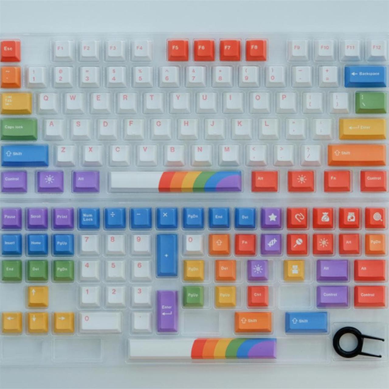 Ruth's sister 1 Set GMK Rainbow Keycaps 129 Keys PBT Keycaps Profile Dye Sublimation Mechanical Keyboard Keycap For MX Switch