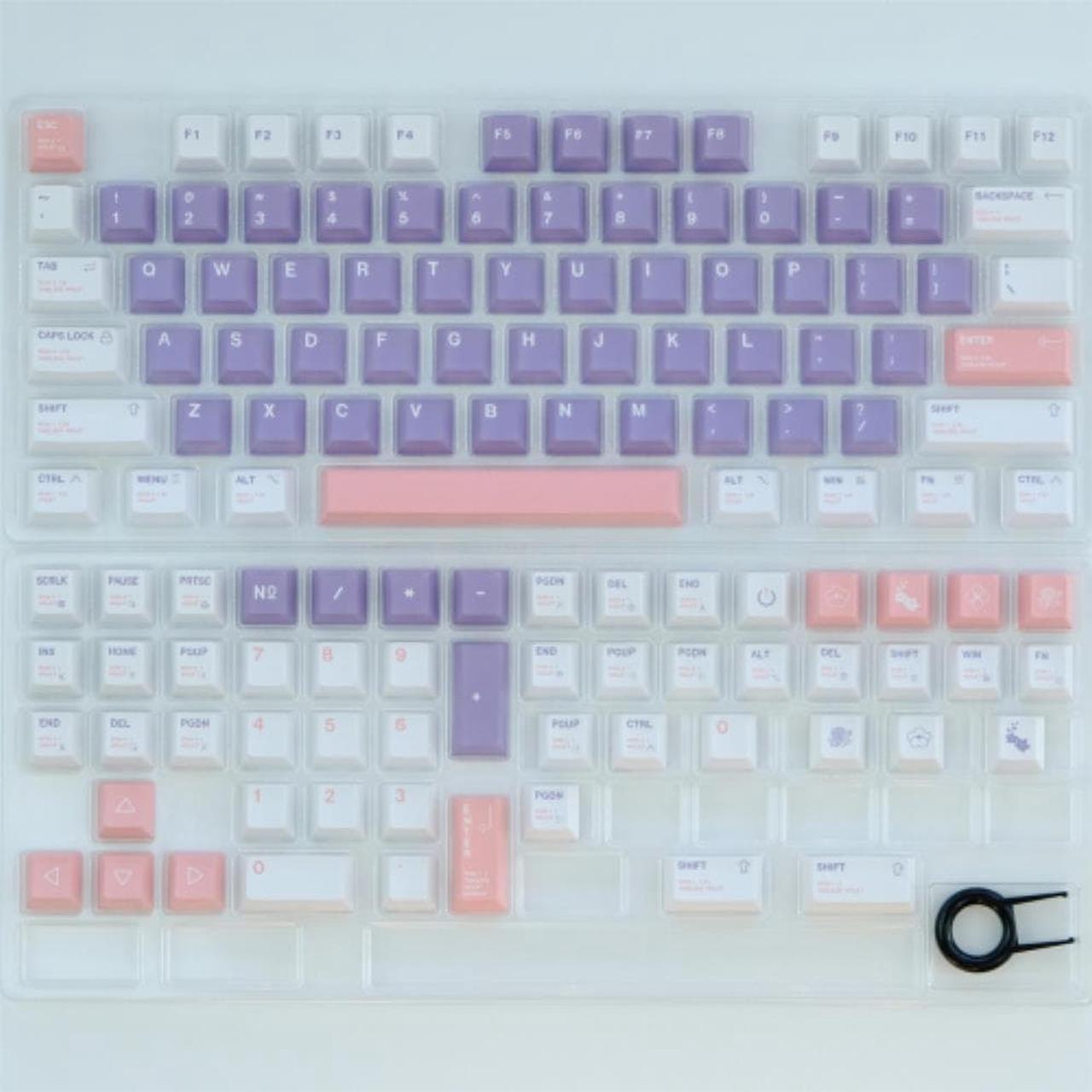 Ruth's sister 129 Keys GMK Lavender Keycaps Profile PBT 5-Side Dye Sublimation GMK Keycap For MX Switch Mechanical Keyboard