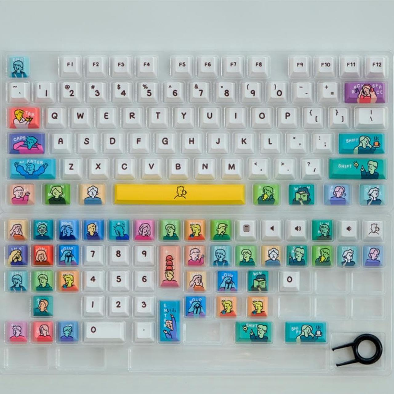 Ruth's sister 129 Keys Cartoon hand drawing Keycaps PBT Dye Sublimation Profile Keycap For MX switch Mechanical Keyboard Cute Keycaps