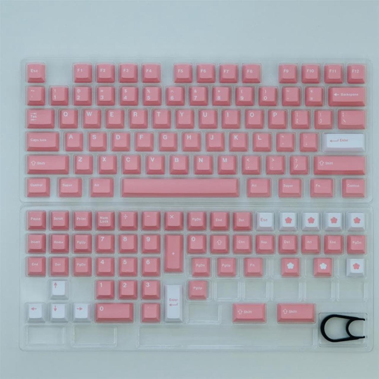 Ruth's sister GMK Peach Blossom Keycaps PBT Dye Sublimation Key Caps Profile 129 Key Keycap With 1.75u 2u Shift For Customized Keyboard