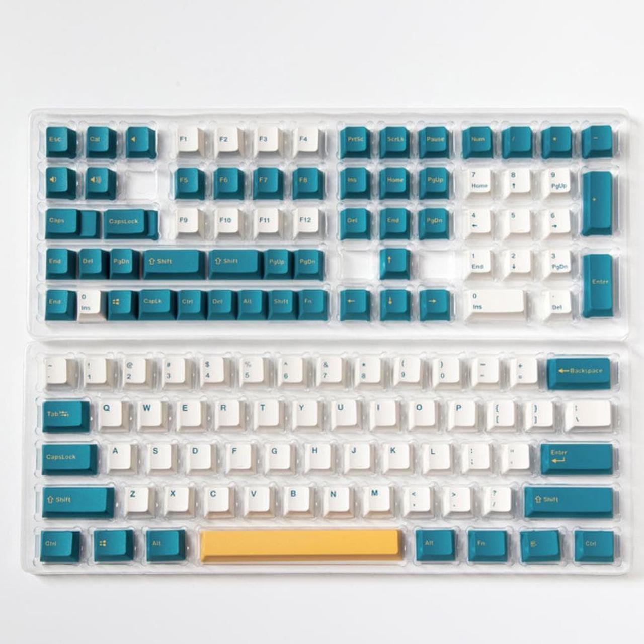 OEM Profile 127 Keys Blue Keycap PBT Double Color Injection Keycaps  Mechanical Keyboard Keycap For MX Switch