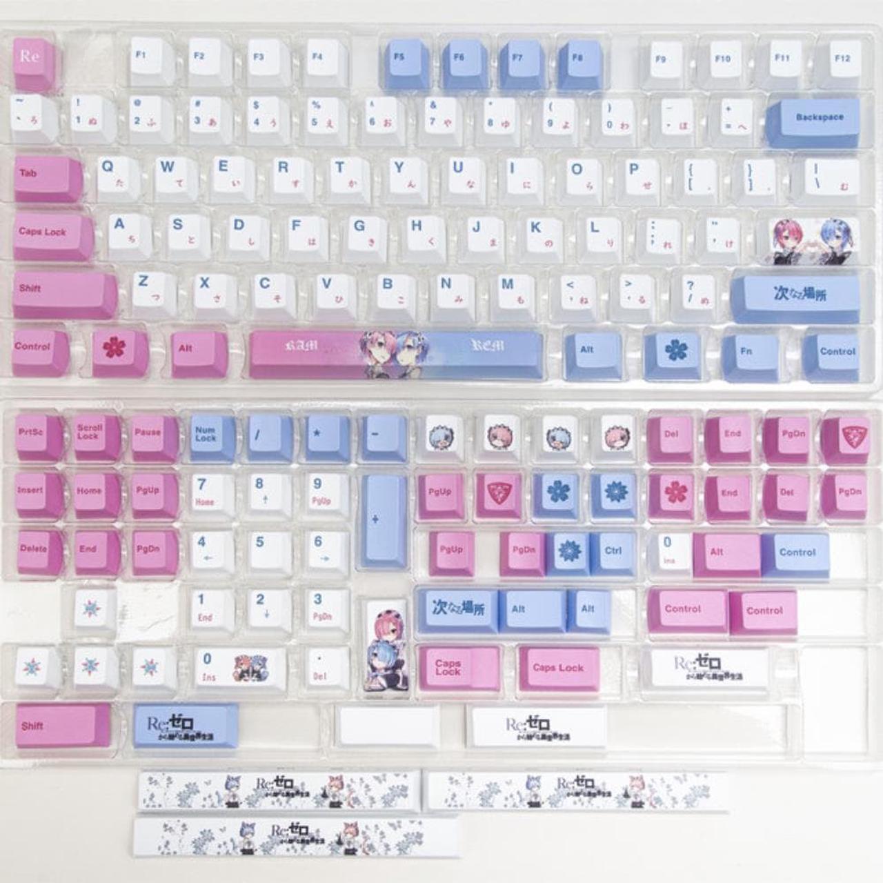 Anime Rem 141 Keys Profile Dye Sublimation Keycaps For MX Switches 61 64 68 87 96 104 Personalized Keyboard