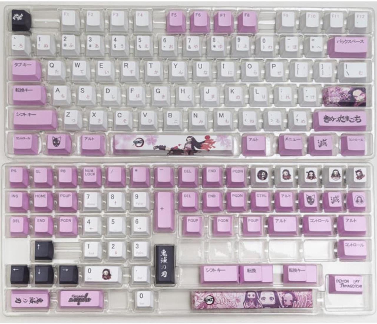 135 Keys/Set Ghost destroying blade Anime PBT Keycaps Profile Dye Sublimation Personalized Keycaps For MX Switches