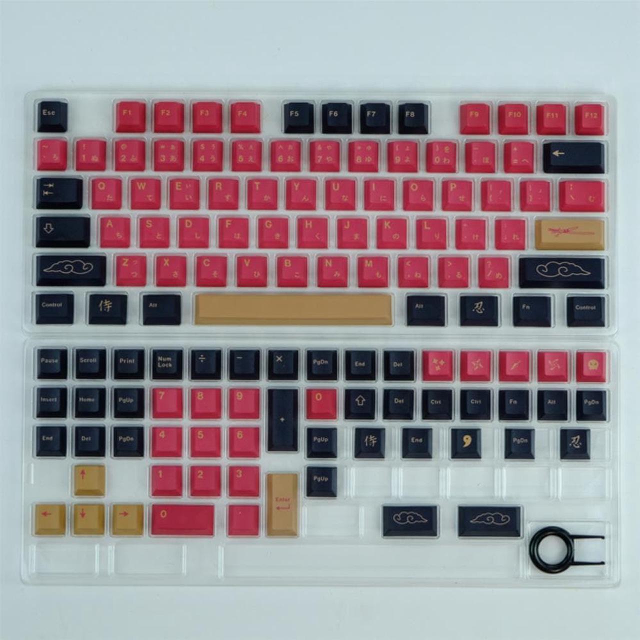 129 Keys GMK Red Samurai Keycaps PBT Profile Dye Sublimation Keyboard Keycaps for MX Switch Mechanical Keyboard