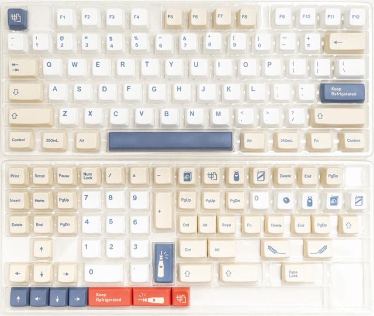 1 Set Soy milk 141 Keys PBT Keycaps MDA profile Dye Sublimation For MX Switches Mechanical Keyboard TM680 CMMK