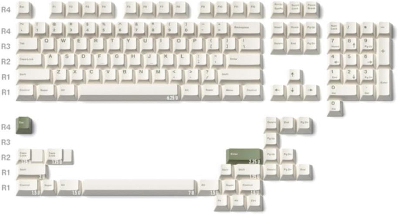 131 Keys Green And White GOW Keycap Profile PBT Dye Subbed Key Caps For Mechanical Keyboard With MX Switch BPT Keycaps