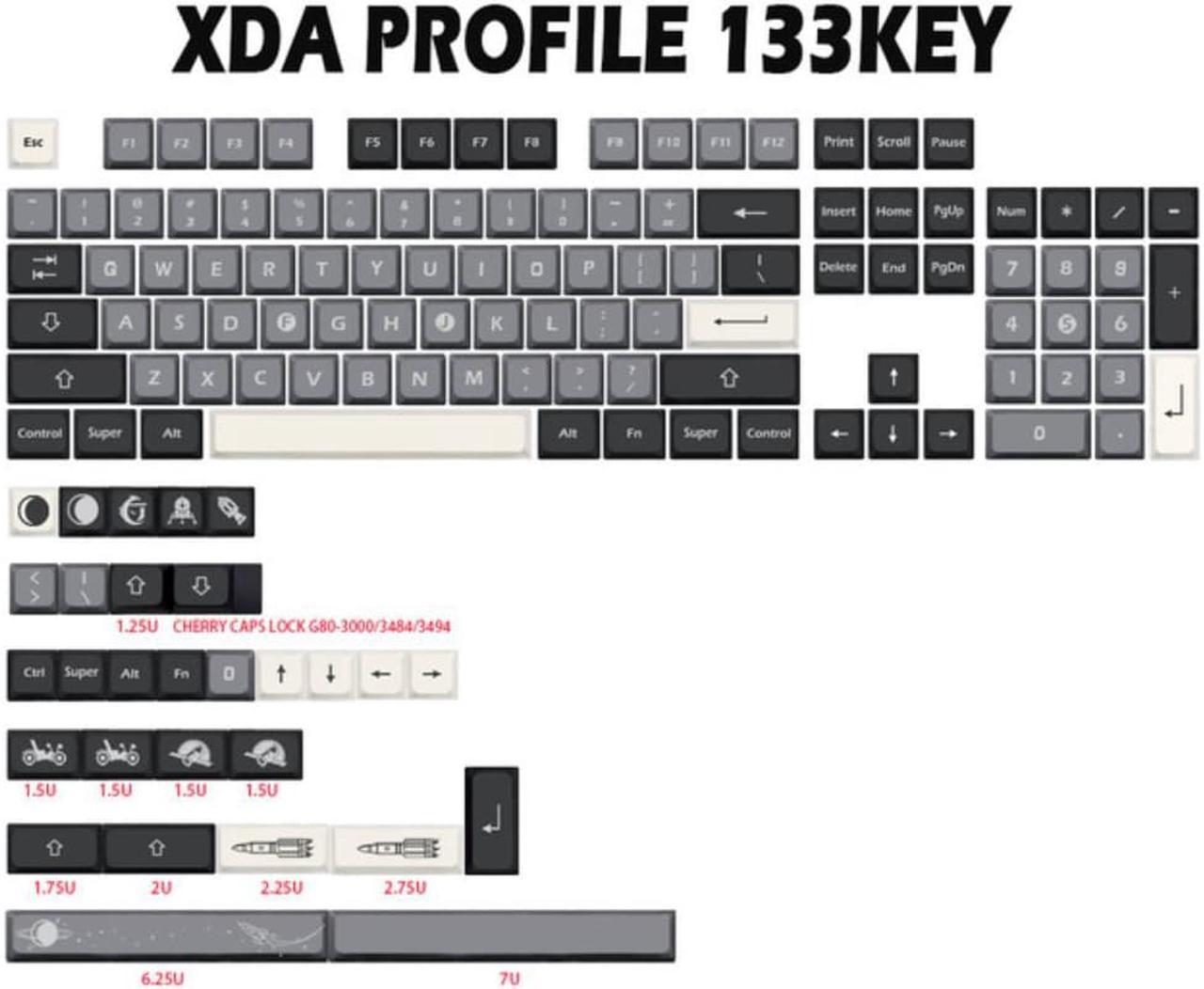 133 Keys GMK Apollo Keycaps PBT XDA Keycap For MX Switch Mechanical Keyboard XDA Key Cap 2.25U 2.75U 6.25U 7U Split Spacebar