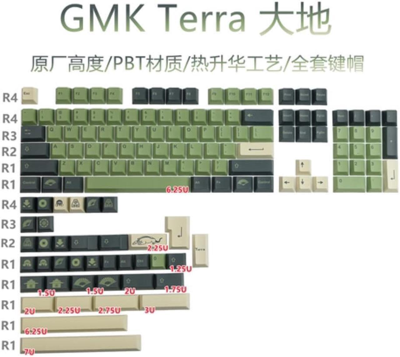 140 Keys GMK Terra Keycaps PBT Dye Sublimation Key Caps Profile Keycap With ISO Enter 7U Spacebar For HHKB ANNE Poker