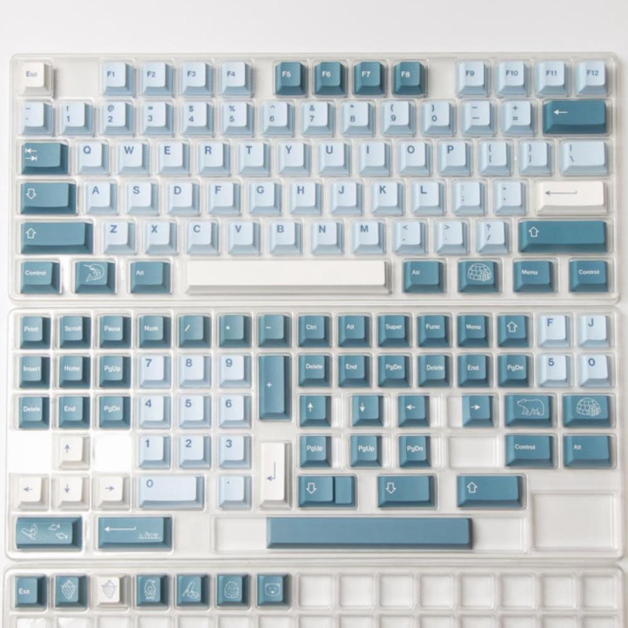 Keyboard Caps GMK Ice Berg Clone 145 Keycaps PBT Dye Subbed Profile Keycap For MX Switch Mechanical Keyboard MK GK61 GK64