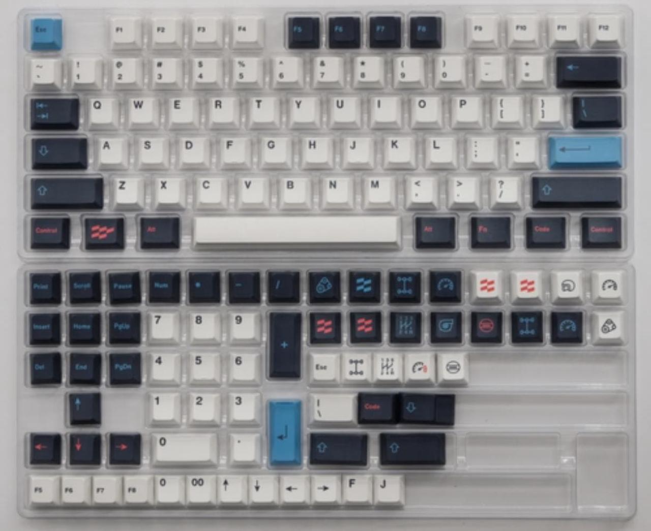 142 Keys GMK Trackday Keycaps PBT Dye Sublimation Keycap Profile Key Caps With 1.75U 2U Shift For Customized Keyboard