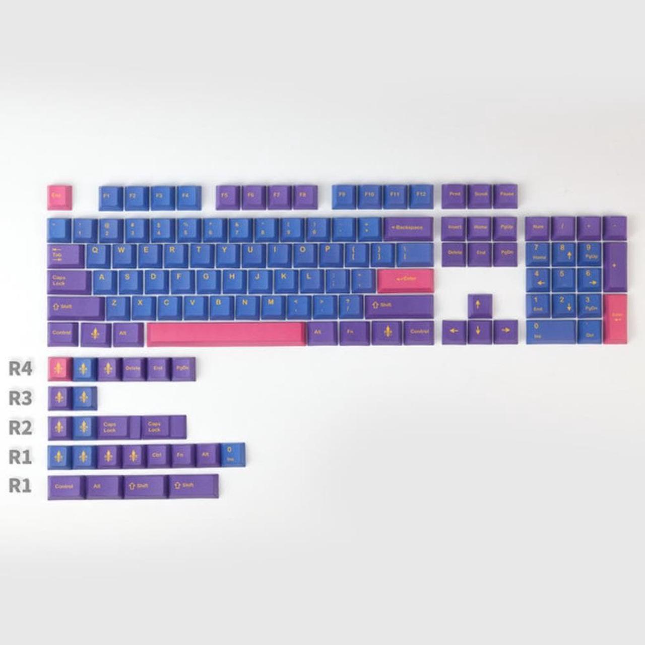 GMK Flower-de-luce Clone Keycaps PBT Dye Subbed Profile Keycap For MX Switch Mechanical Keyboard GH60 GK61 GK64 96