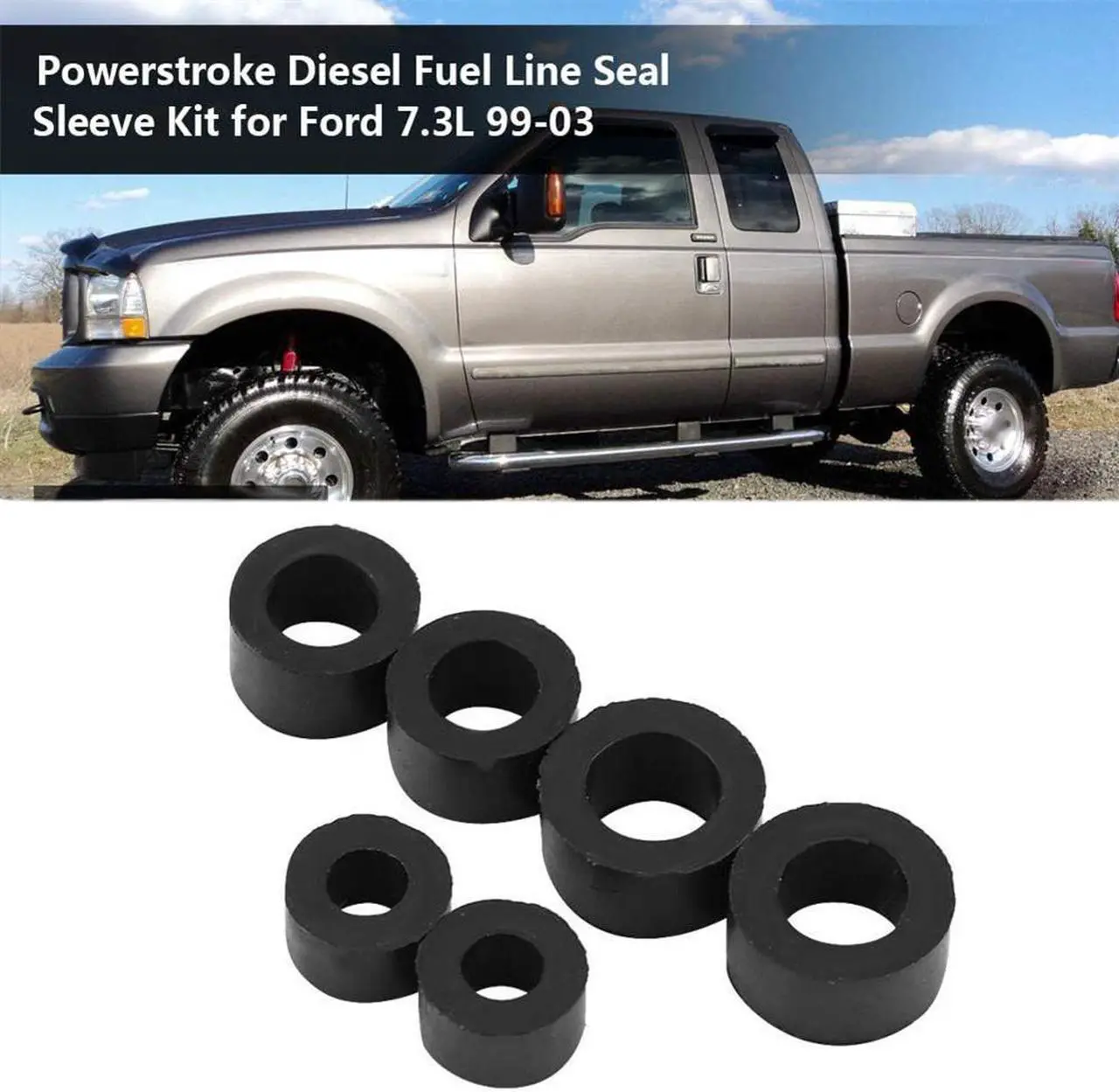 Main image of Furulu Fuel Line Sleeve Seal Kit F81Z9C387BA For Ford Powerstroke Diesel 7.3L 99-03