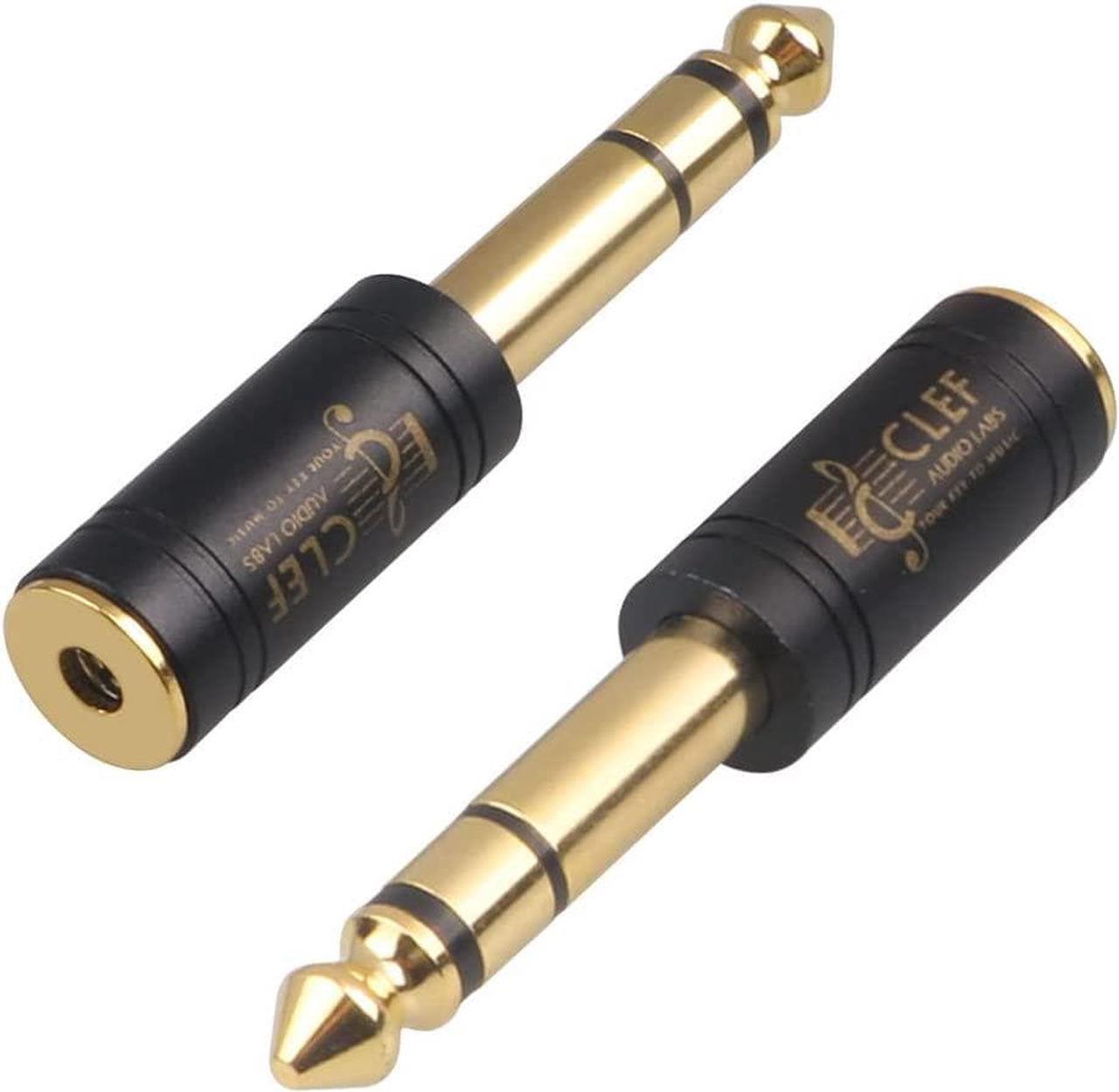Main image of 2-Pack Gold Plated 6.35mm (1/4) Male to 3.5mm (1/8) Female Stereo Audio Jack Adapter - Pure Copper TRS Plug with Aluminum Shell for Headphones Amp Guitar Digital Piano Speaker