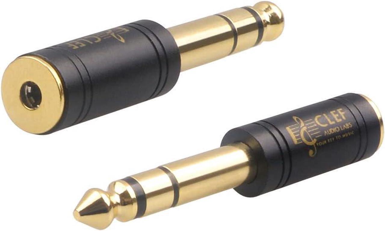 Alt view image 2 of 2 - 2-Pack Gold Plated 6.35mm (1/4) Male to 3.5mm (1/8) Female Stereo Audio Jack Adapter - Pure Copper TRS Plug with Aluminum Shell for Headphones Amp Guitar Digital Piano Speaker
