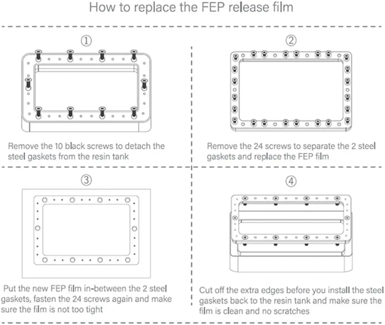 Alt view image 5 of 5 - KOYOFEI 6 PCS FEP Film 3D Printer Accessories, FEP Film for ELEGOO Mars 2, Mars 2 Pro, Mars 3, Mars 3 Pro, Mars 4 DLP, Photon Mono, Mono 4K, Halot One, LD-002 LCD Resin 3D Printer 200 x 140 x 0.15mm