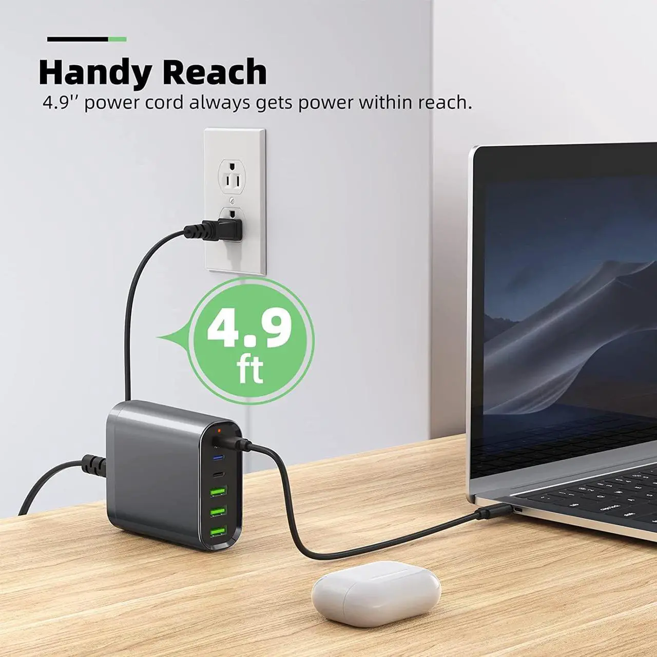 Alt view image 6 of 7 - USB C Charger,160W USB C Charging Station Laptop Charger 6-Port Portable USB C Wall Fast Charger USB C Power Adapter for MacBook Pro/Air,iPad Pro,iPhone 14/13/Mini/Pro/13Pro Max/12 Samsung Galaxy Note
