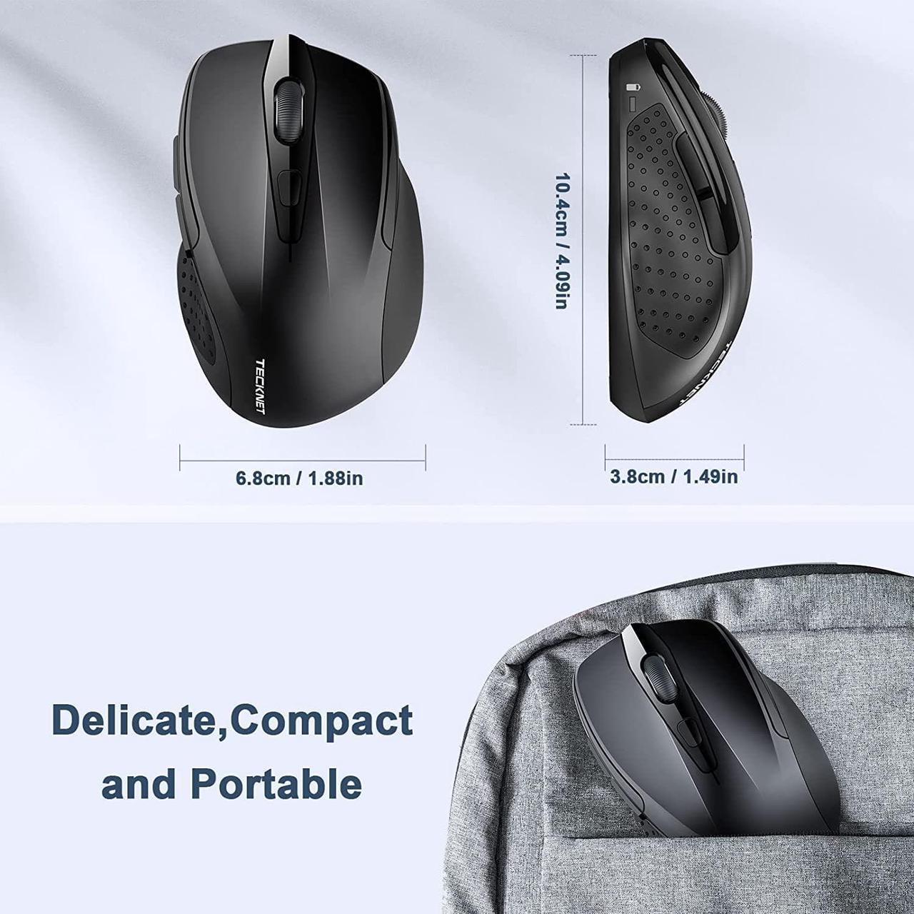 Alt view image 6 of 7 - Wireless Mouse 2.4G Ergonomic Optical Mouse Computer Mouse for Laptop PC Computer Chromebook Notebook 6 Buttons 24 Months Battery Life 2600 DPI 5 Adjustment Levels