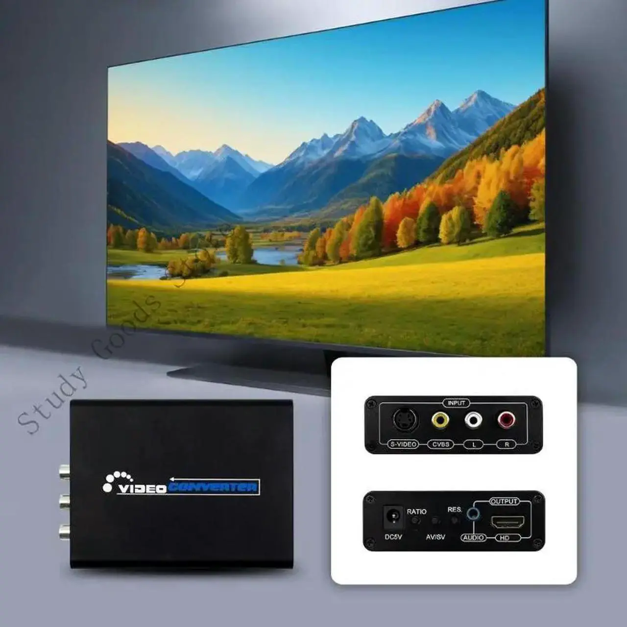Alt view image 4 of 4 - 1080P HDTV to CVBS/S-Video Sound Video Converters Splitter Adapter 1080P