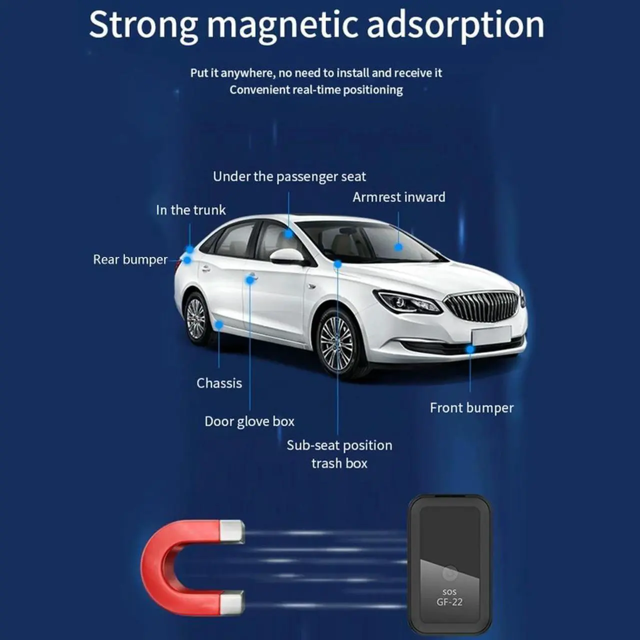 Alt view image 4 of 4 - 2021 GF22 Car GPS Tracker Strong Magnetic Small Location Tracking Device Locator for Car Motorcycle Truck Recording Tracking