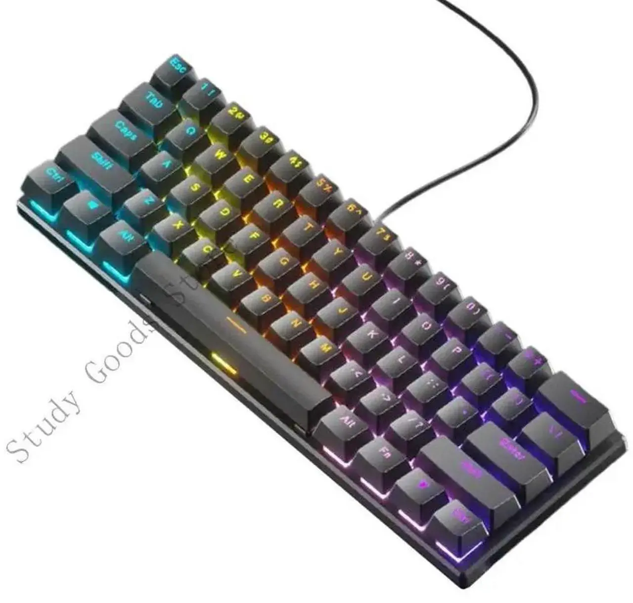 Alt view image 3 of 4 - Portable 61 Key Mechanical Gaming Keyboard Cord LED Backlit Light Hot Swappable